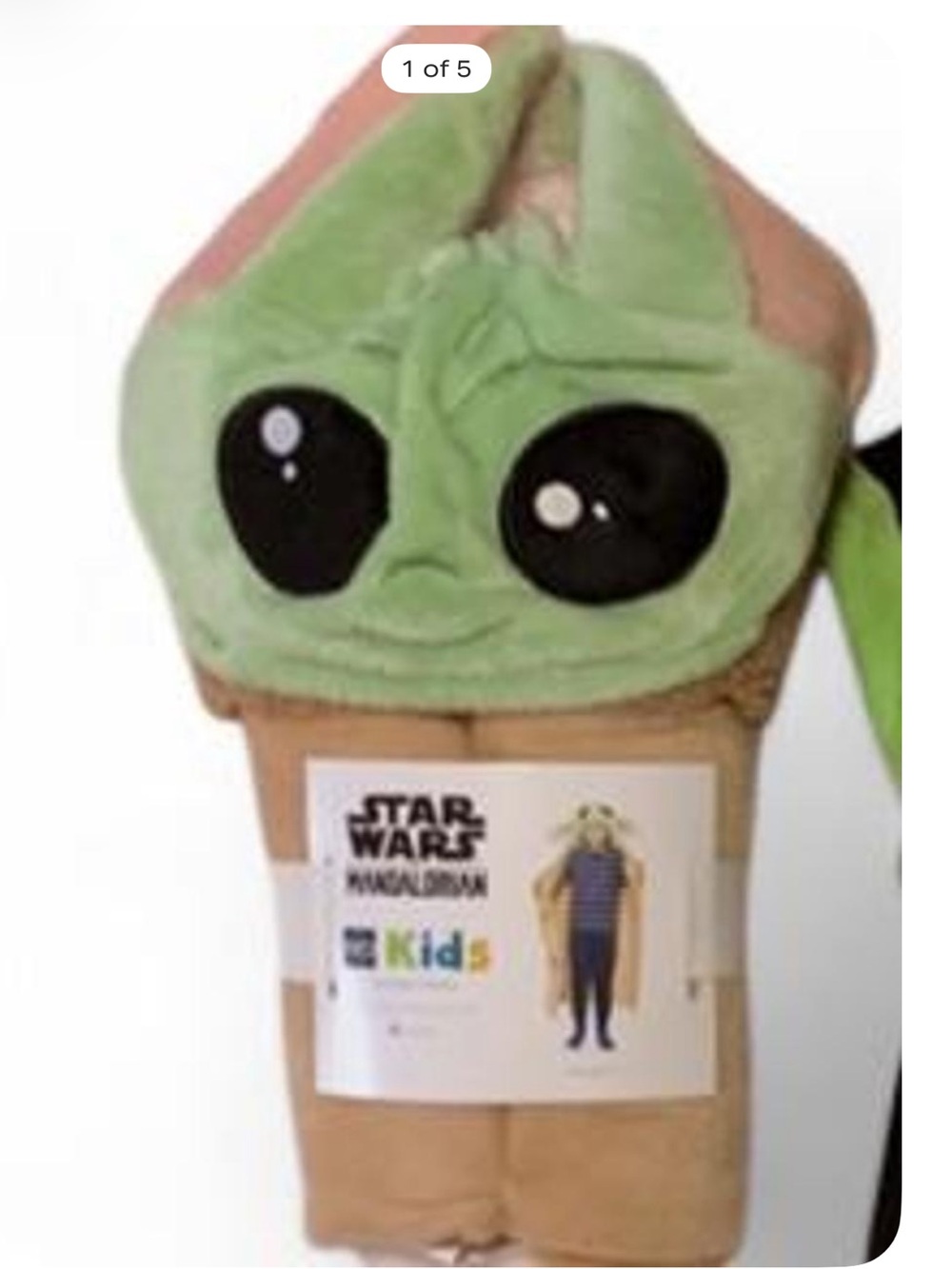 The Big One Kids Plush Hooded Blanket in Green and Tan